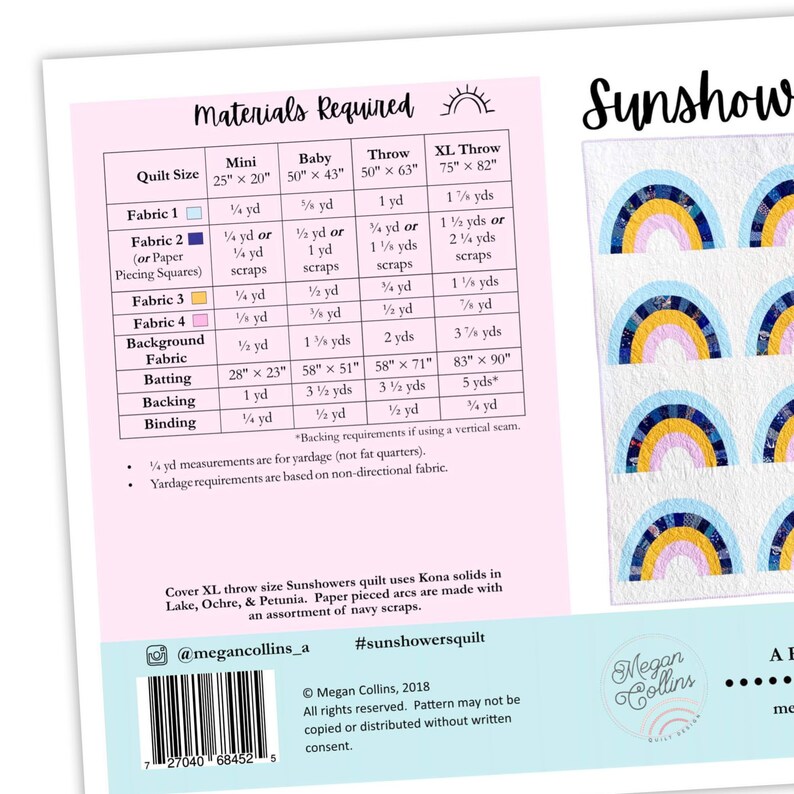 PDF Rainbow Quilt Patterns, Sunshowers and Retro Rainbow Pattern Download, Curves Quilt, Modern Quilting Patterns, Rainbow Baby Quilt, Throw image 3