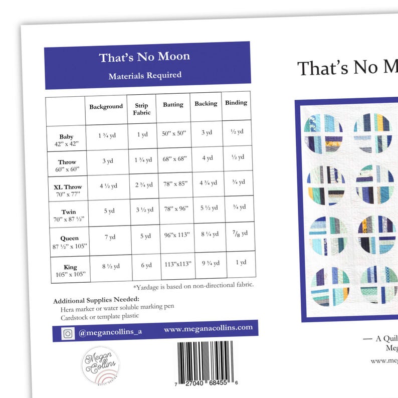 PDF That's No Moon Quilt Pattern by Megan Collins // Modern Curves Quilt// Scrappy Quilt Pattern image 3