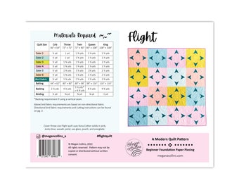 Print Flight Quilt Pattern, Foundation Paper Piecing, Modern Quilt Pattern, Minimalist Quilt, Easy FPP Pattern, Baby Quilt - King Size Quilt