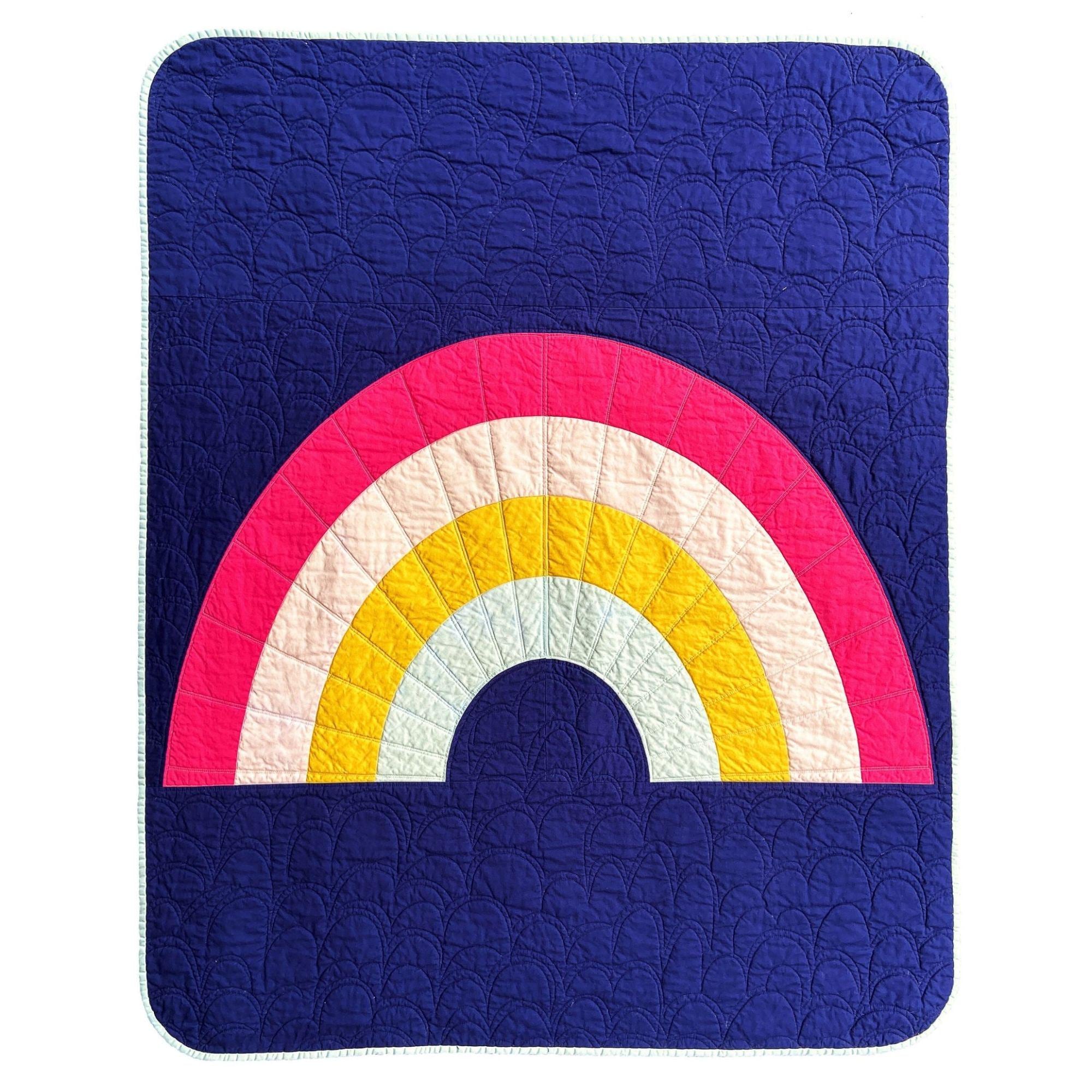 Retro Rainbow Quilt Pattern, Beginner Friendly Curves (PDF Pattern) - Etsy