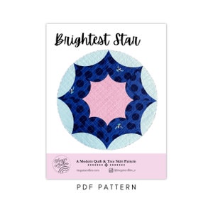 Brightest Star Quilt Pattern, Modern Curves, Beginner Friendly (PDF Pattern)
