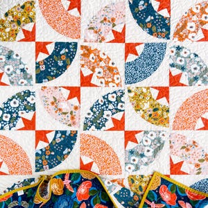Scarica il modello PDF "Stars Above Quilt", stella moderna, trapunta curva, patchwork di carta per principianti, modello per trapunta a stella, FPP, creazione di trapunte immagine 8