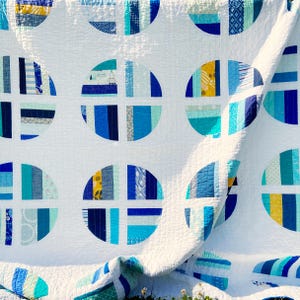 PDF That's No Moon Quilt Pattern by Megan Collins // Modern Curves Quilt// Scrappy Quilt Pattern image 9