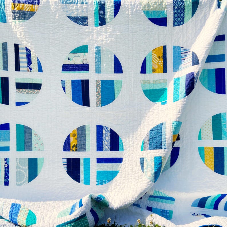 PDF That's No Moon Quilt Pattern by Megan Collins // Modern Curves Quilt// Scrappy Quilt Pattern image 9