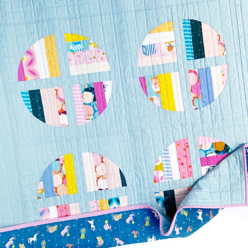 PDF That's No Moon Quilt Pattern by Megan Collins // Modern Curves Quilt// Scrappy Quilt Pattern image 7