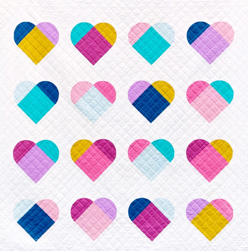 PDF Love & Stitches Quilt Pattern by Megan Collins // Modern image 2