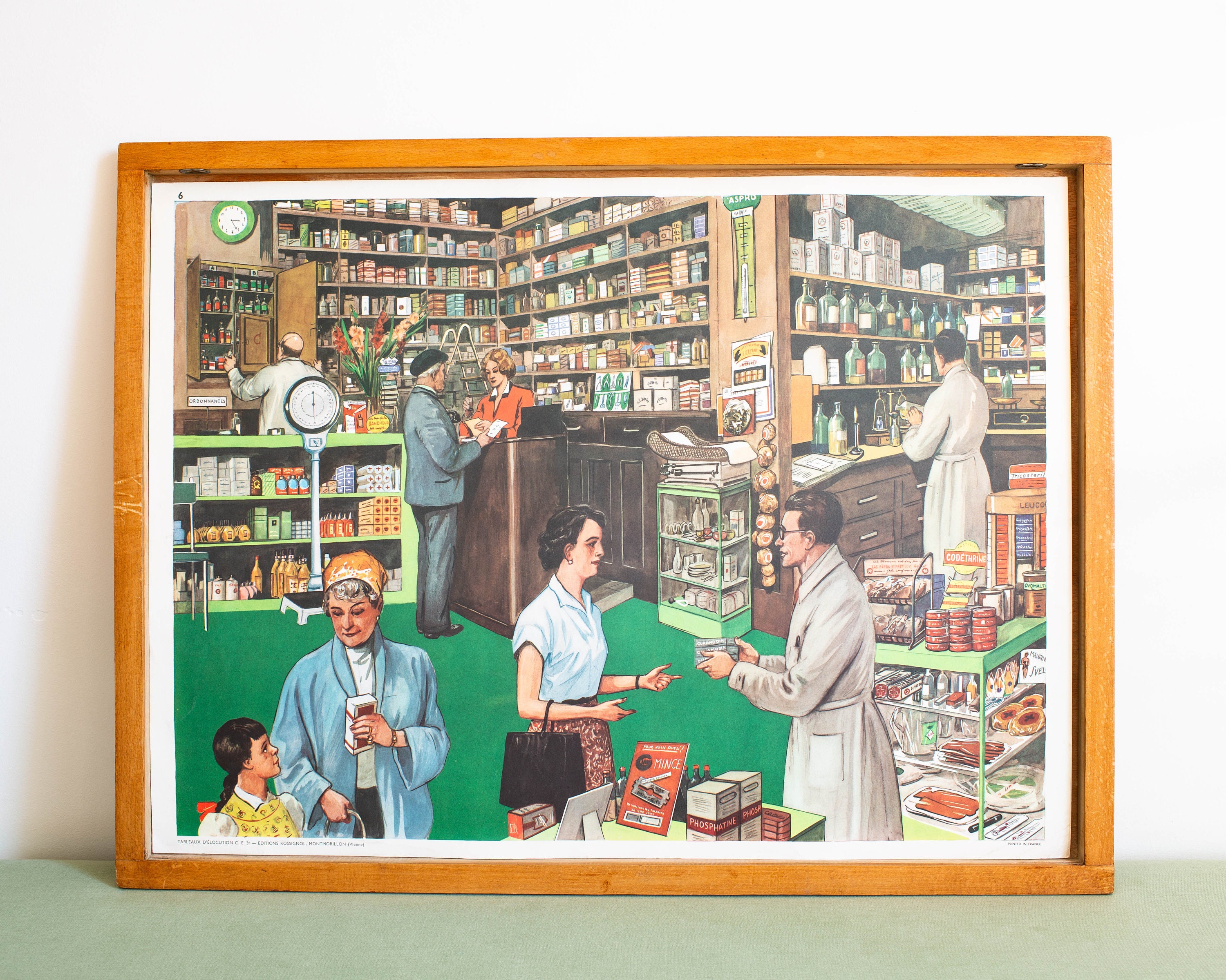 Vintage - Affiche Scolaire Double Face Des Années 1950-60 École Française La Fête Au Village, Défilé