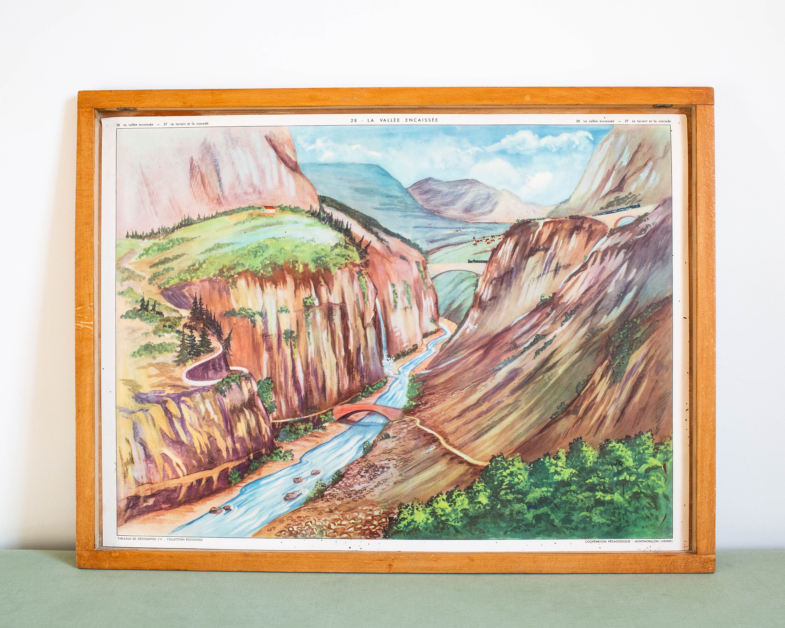 Vintage - Affiche Scolaire Rossignol Double Face Des Années 1950-60 École Française Le Torrent et La