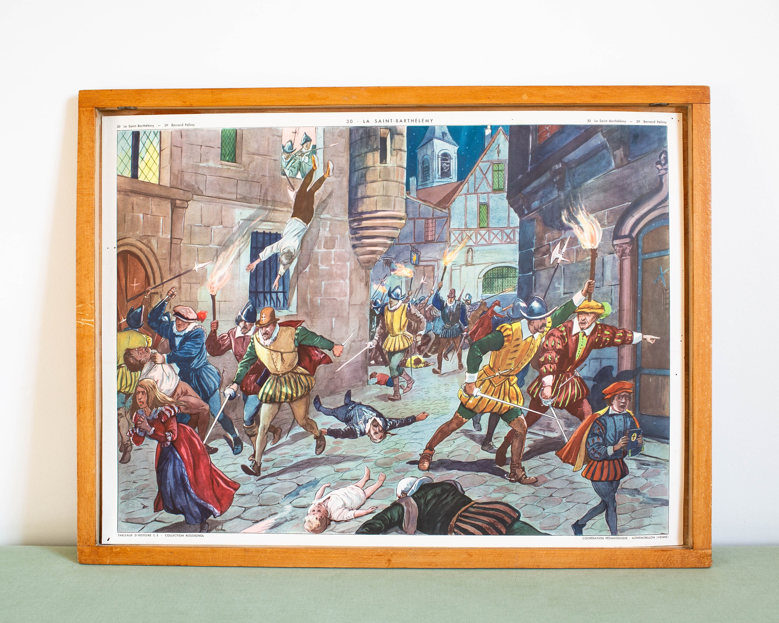 Vintage - Affiche Scolaire Double Face Des Années 1950 École Française Bernard Palissy/La Saint Bart