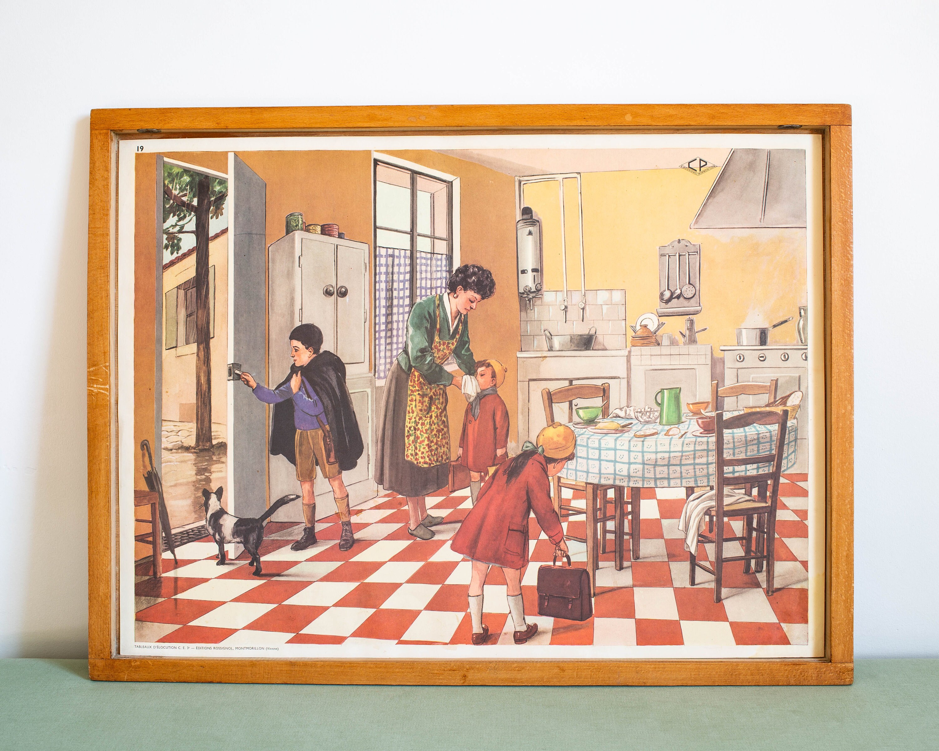 Poster Vintage - Affiche Scolaire 1950/1960 École Française Le Petit Déjeuner La Fête Foraine