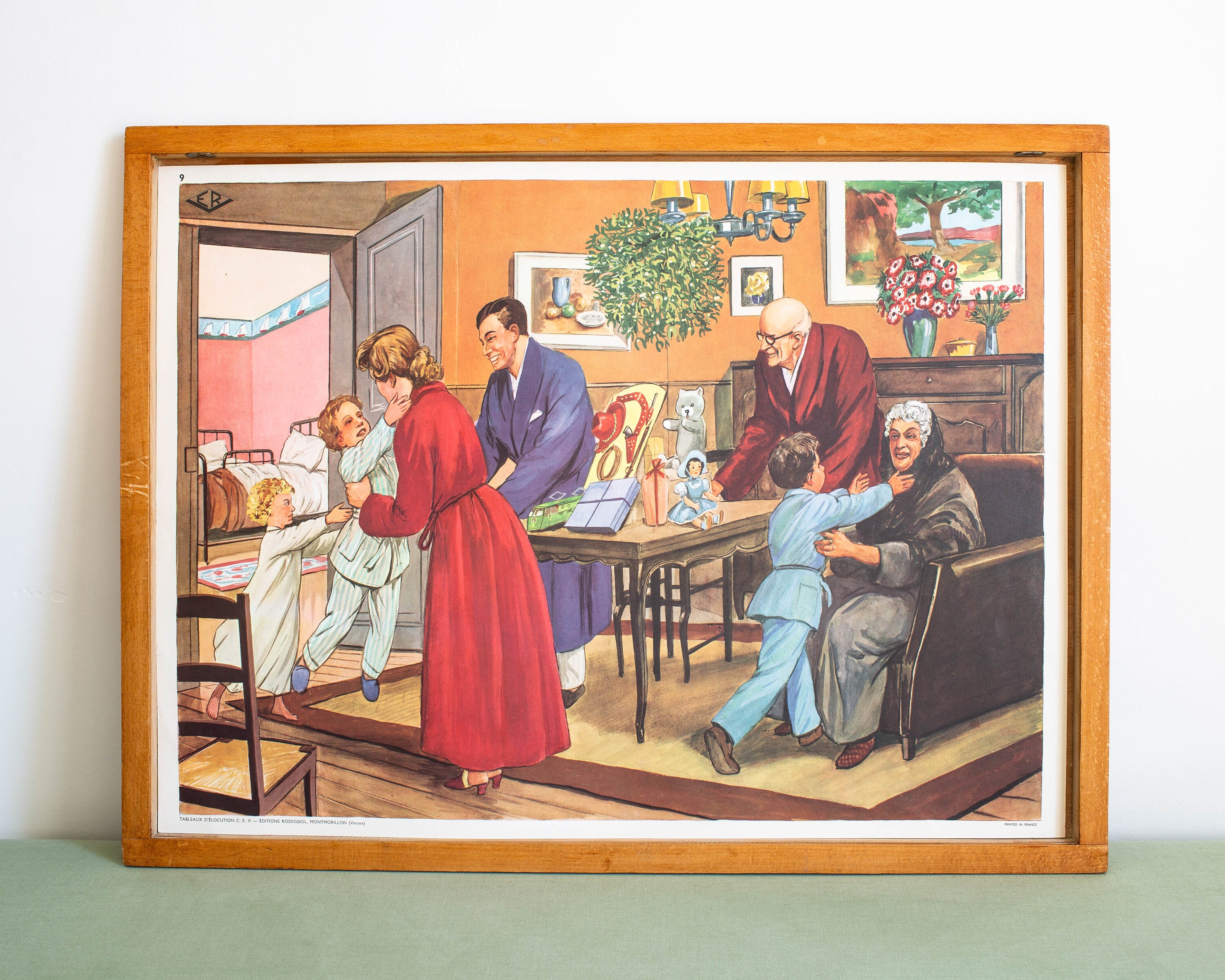 Vintage - Affiche Scolaire Double Face Des Années 1950-60 École Française Un Mariage, Sortie de La M