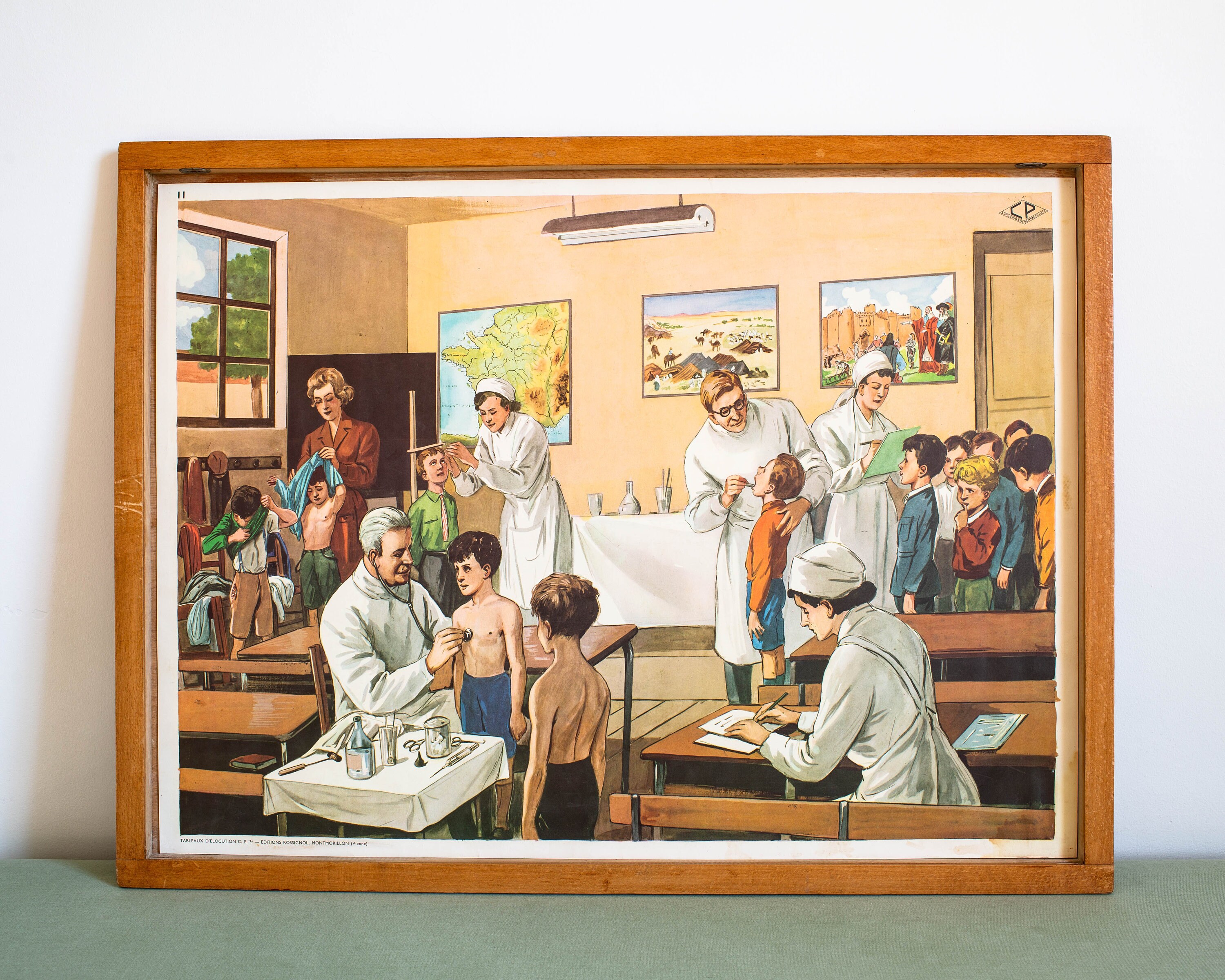 Poster Vintage - Affiche Scolaire 1950/1960 École Française Le Salon de Thé, La Patisserie- Visite M