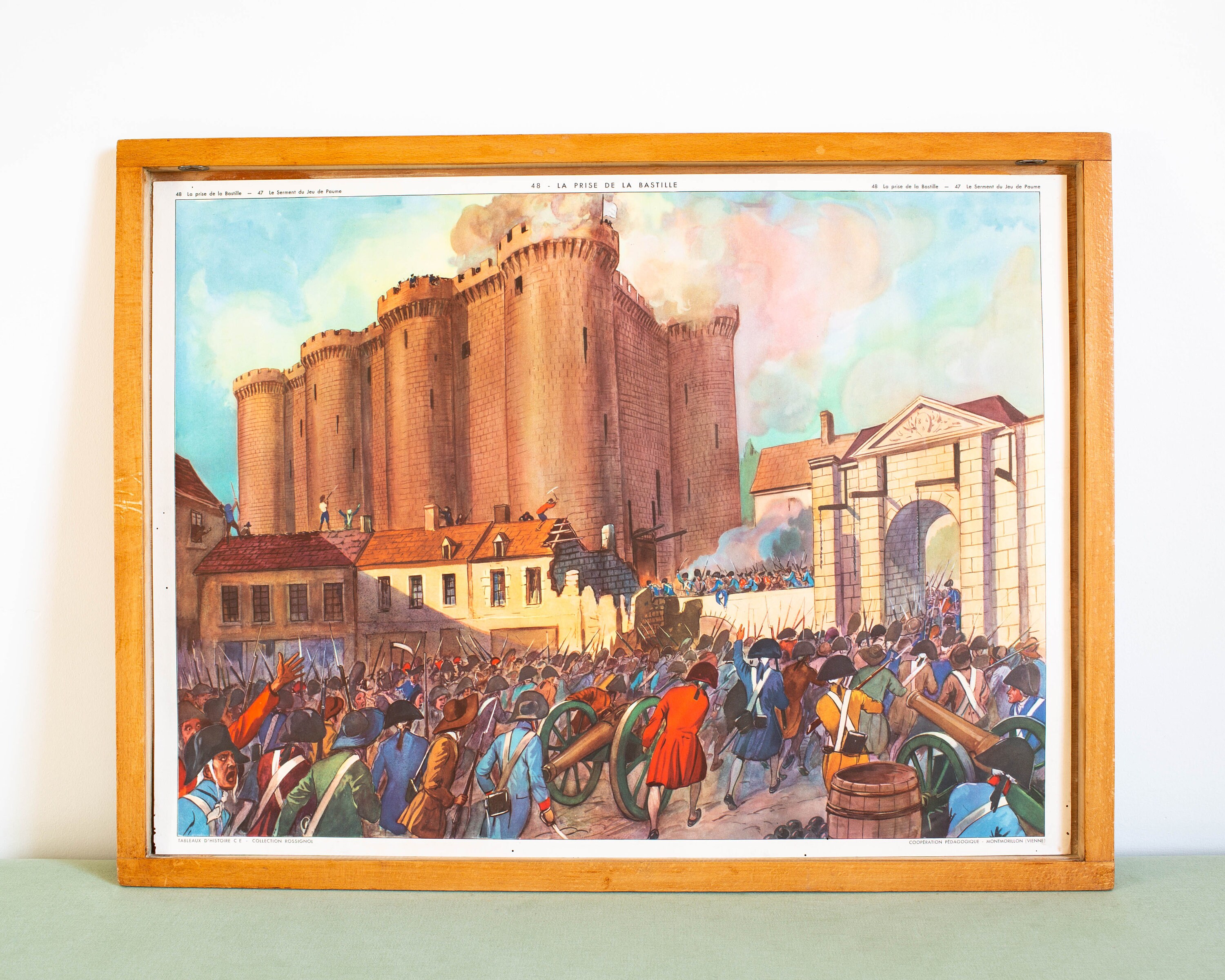 Vintage - Affiche Scolaire Rossignol Double Face Des Années 1950-60 École Française Le Serment Du Je