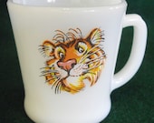 Esso Tiger Mug  Fire King  D Handle Mug  Resturant Style Mug Tony the Tiger Exxon Gas