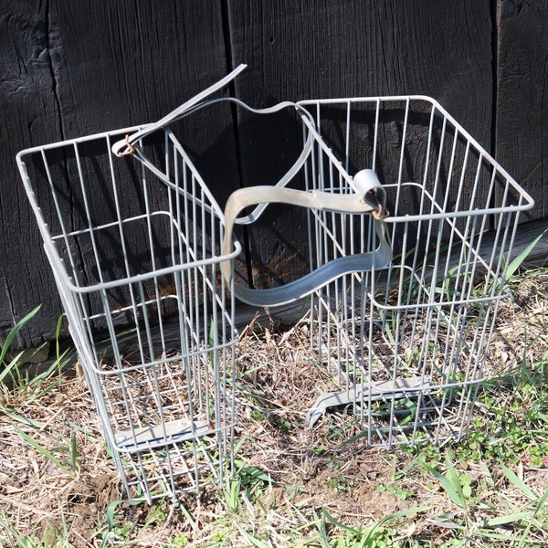 Vintage Wire/Metal Bicycle/Bike Baskets ~ Newspaper/Paper Boy ~ Carrier/Groceries/Errand/Delivery ~ Saddlebag ~ Rear Double Crate/Rack