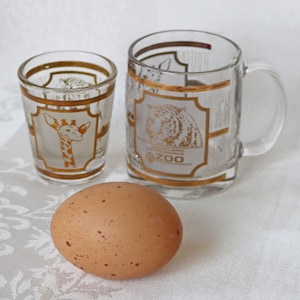 Vintage Culver Shot Glass & Mini Mug: Cleveland Zoo Gold Leaf