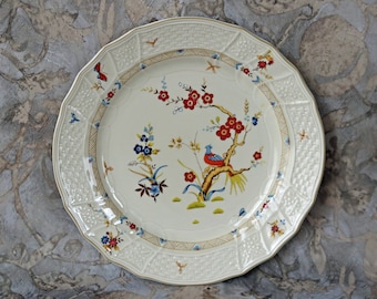 Mikasa ~ "Shangri-La" 12" Platter ~ Chop Plate ~ Fine Ivory China ~ with Bird & Flower Design ~ 1979-1982 ~ Japan