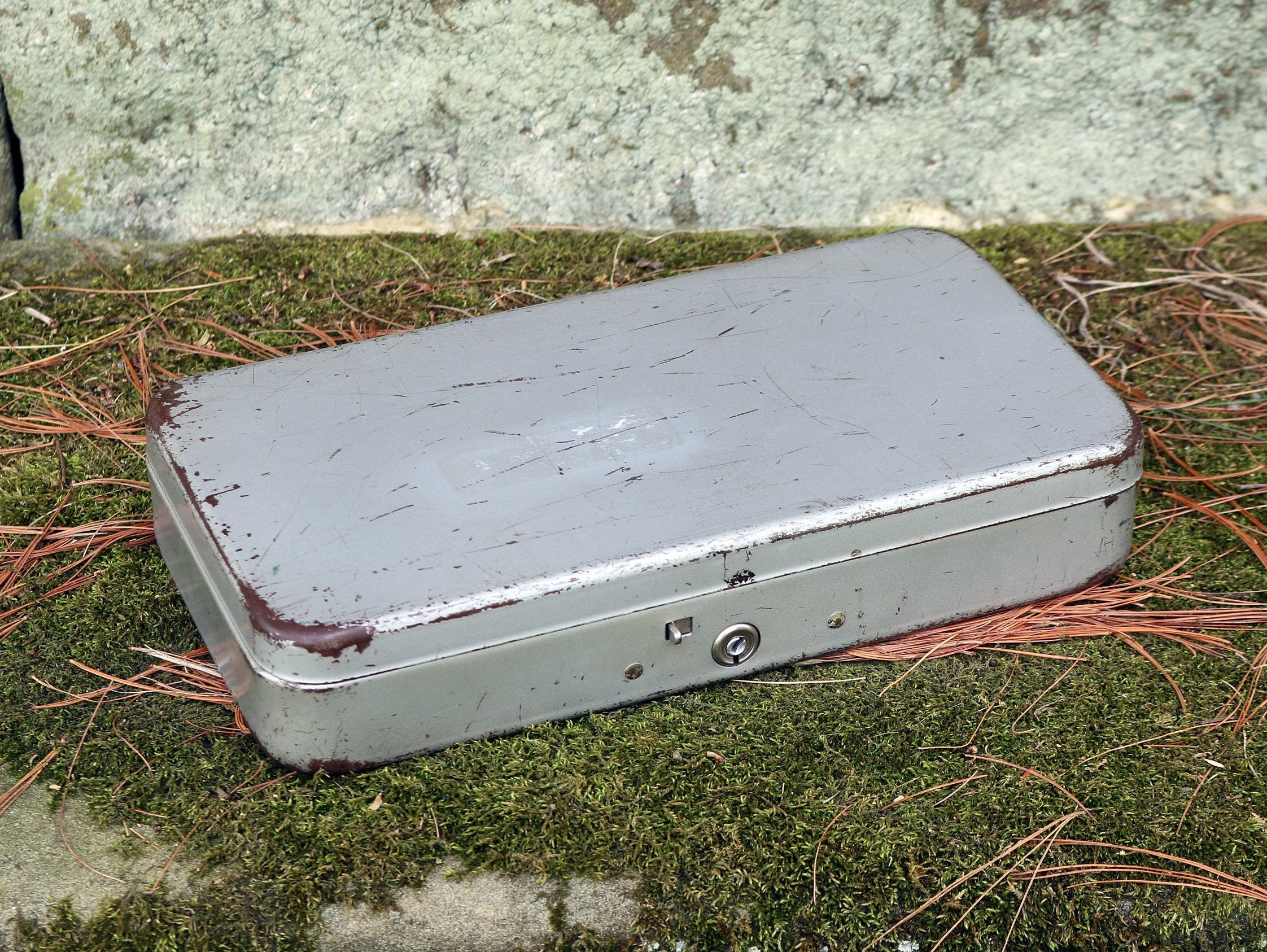 Caja de almacenamiento vintage de metal gris/plata con tapa | Etsy