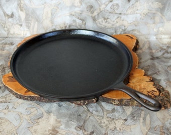 10.5" Lodge Cast Iron Griddle ~ 9 OG ~ Griddle ~ Cleaned and Seasoned ~ Campfire ~ Camping ~ Breakfast Food ~ Vintage ~ Made in USA