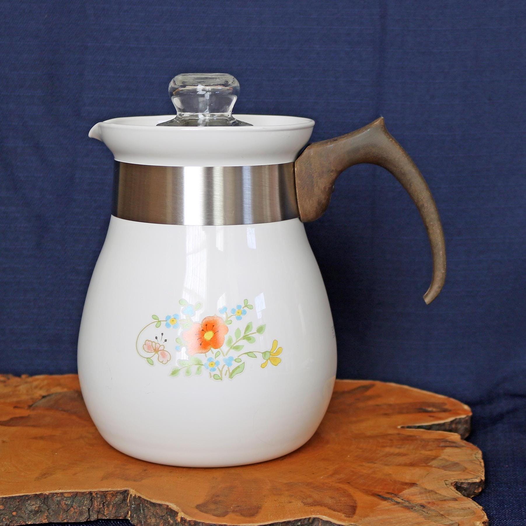 Corning Ware 6カップ パーコレーター ビンテージ Corning Ware ~ Wildflower ~ Percolator/coffee Pot ~ Six (6