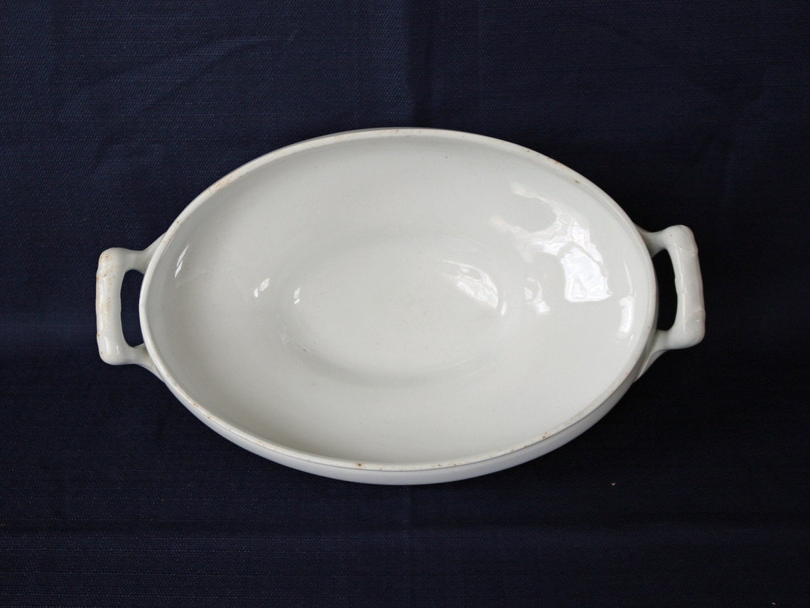 Antiker Weißer Eisenstein Servier/Gemüseschale und Deckel | Etsy