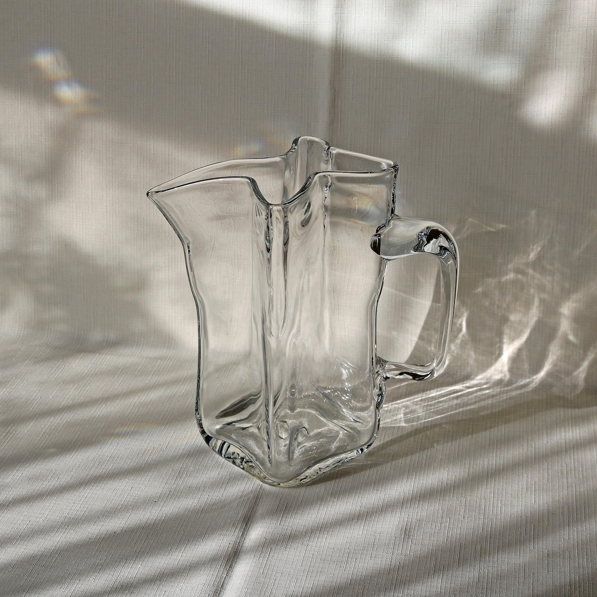 Blenko Glass Pinched Clear Glass Pitcher