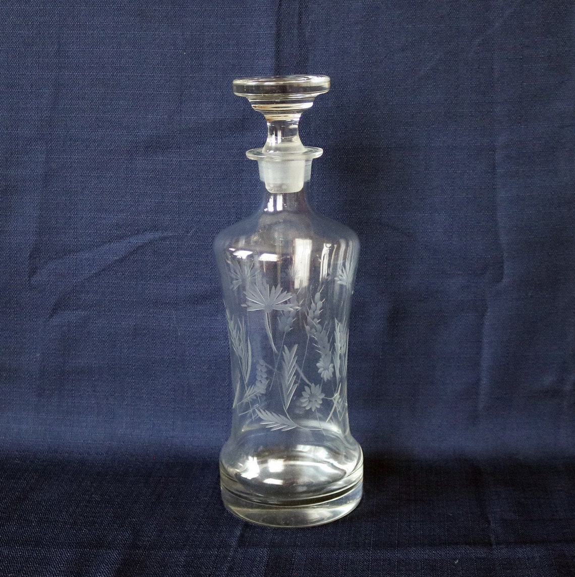 12.5 Clear Glass Decanter With Glass/crystal Stopper - Etsy