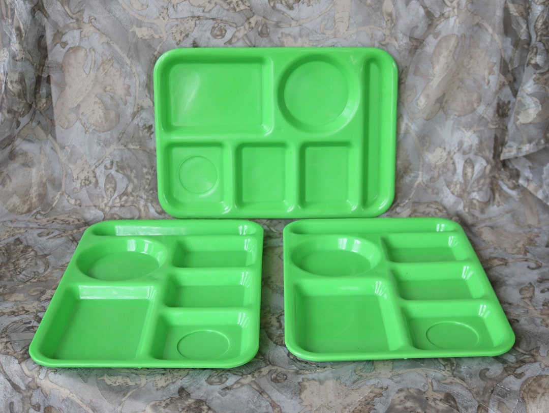 Set of Three 3 Green Cafeteria Trays School Lunch Trays Etsy