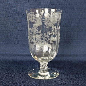 Fostoria &quot;Willowmere&quot; Iced Tea ~ Clear Glass ~ 5-3/4&quot; Glasses ~ 1938-70  ~ Stemware ~ Optic ~ Needle Etched ~ Flowers/Floral ~ Made in USA