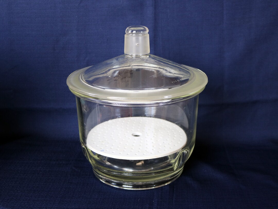 Large Pyrex Desiccator Vintage Labware Laboratory 1970s Clear Glass