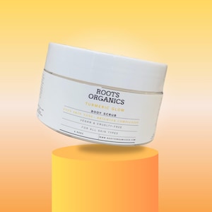 Turmeric Body Scrub Brightening Exfoliator with Turmeric, Shea Butter and Lemon Peel, Glow Boosting Natural Skincare