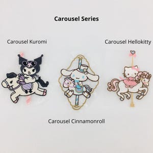 1 Piece Sanrio Carousel Character Sew On Embroidered Patch, Applique, suitable for DIY craft, backpack, sweater, fashion etc