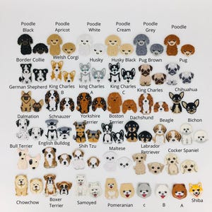 かわいい犬（頭と全身）アイロン刺繍パッチ、アップリケ1セット、DIYクラフト、バックパック、セーター、ファッションなどに最適パート1