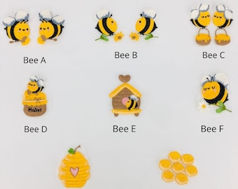 1 pc Bee character Iron On Embroidered Patch, Applique, suitable for DIY craft, backpack, sweater, fashion etc