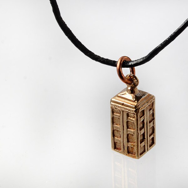 Bronze Time Lord Tardis inspired necklace