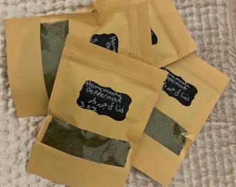 Nahna de menta seca, caramelos de mentol, menta común picante Mentha piperita, hierba aromática, casera, orgánica y seleccionada a mano del jardín, 3 oz