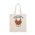 Knitters Against Fascism Natural Tote Bag | Portland knitting heart logo product logo