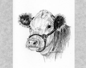 Hereford note cards, 6, with envelopes; beef cards, reprint of my original graphite work; direct from artist