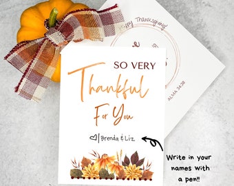 Etiqueta de regalo de Acción de Gracias, imprimible para el Ministerio SUD (descarga digital)