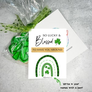 Marzo Día de San Patricio Muy afortunado y bendecido de tenerle Idea de regalo ministerial SUD, Idea de regalo de la Sociedad de Socorro, Idea principal, Etiquetas imprimibles