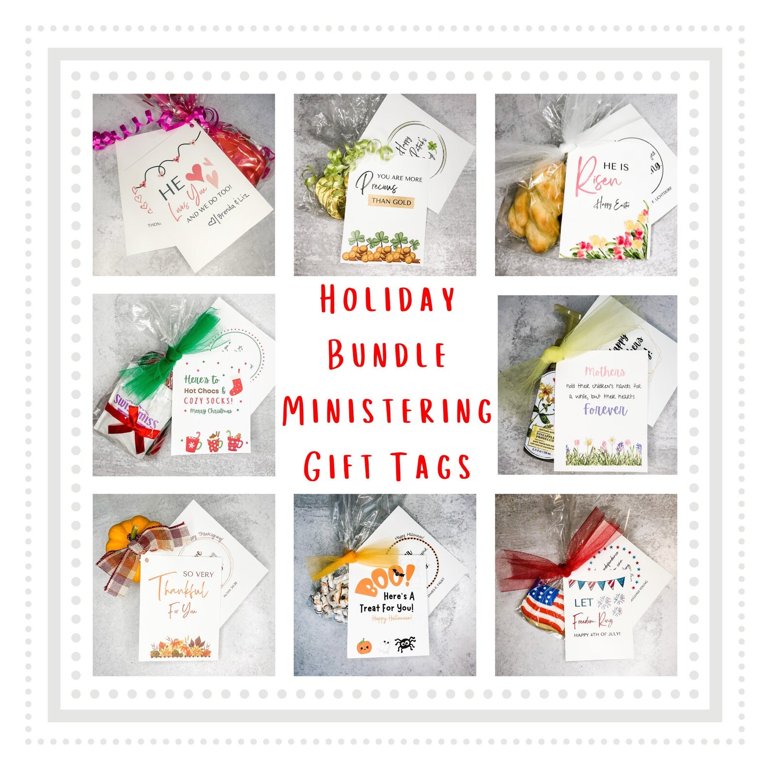 Ministering Gift Tags Holiday Bundle, LDS Ministering Gift Idea ...