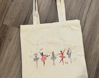 Personalized Embroidered Ballet Bag Canvas Tote
