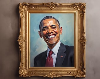 Barack Obama Presidential Portrait Jolly President Collection Wall Art Decor Poster Print