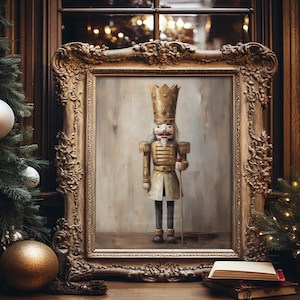 Gold Nutcracker Christmas Wall Art Decor Poster Print