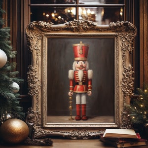 Red Nutcracker Christmas Wall Art Decor Poster Print