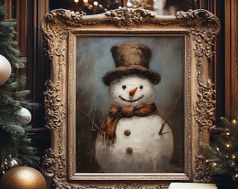 Snowman Christmas Wall Art Decor Poster Print