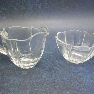 Vintage Glass Creamer & Sugar Set