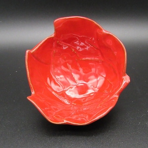 Italian Red Leaf Footed Bowl