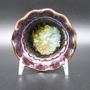 Brown Recycled Glass Round Trinket Dish
