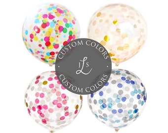 CUSTOM COLORS, Birthday Party Decoration, First Birthday, Baby Shower, Bridal Shower, Party Balloon, Custom Confetti Balloon